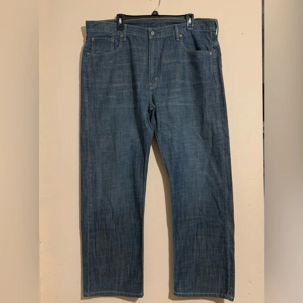 Levi's 569 Men’s Denim Jeans 38x32 Blue 100% Cotton Straight Loose Fit Med Wash